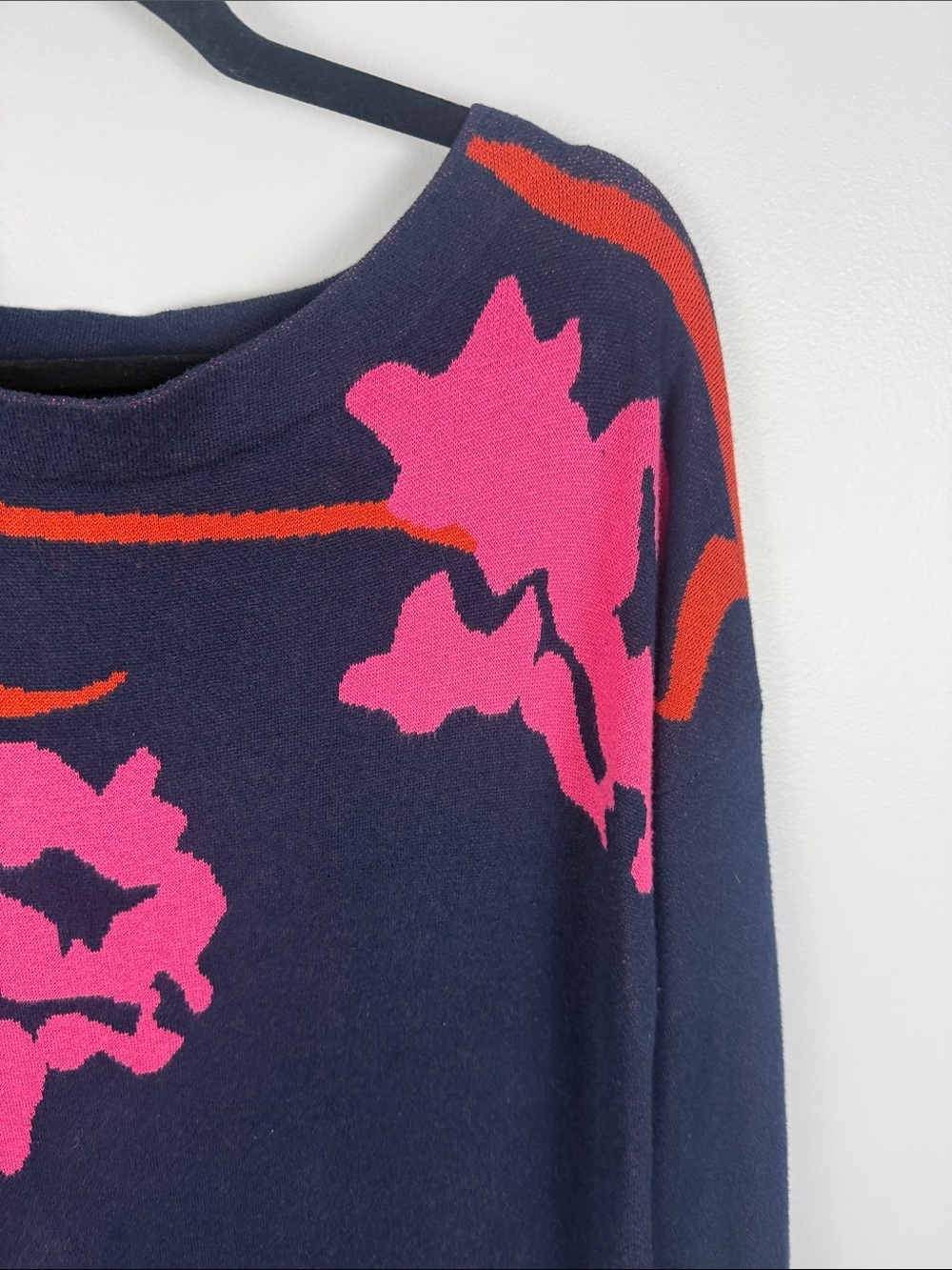 Anthropologie Field & Flower Cotton Silk Blend Floral Knit Tunic Sweater Dress M - Picture 8 of 14